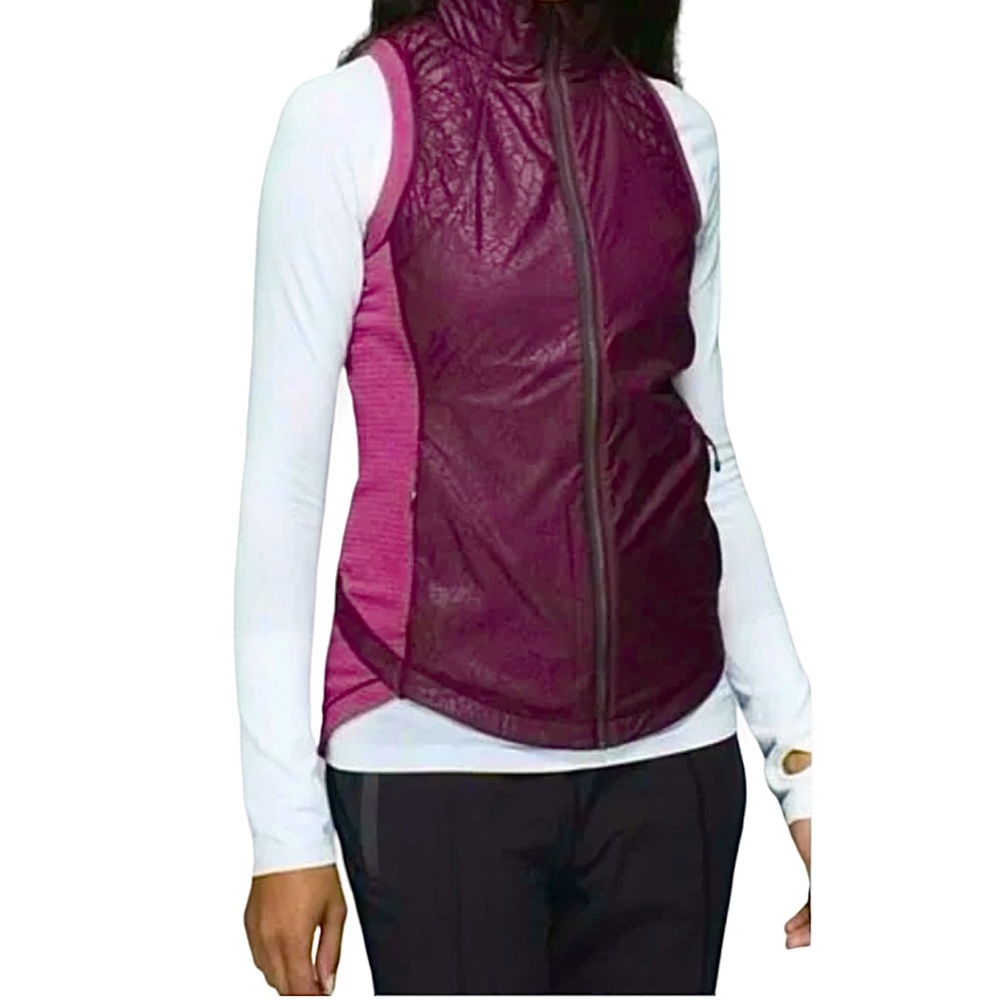 Lululemon Rebel Runner Vest Petal Camo Embossed Hyper Stripe Bumble Berry Sz 6